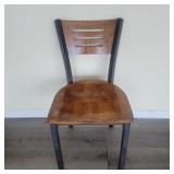 Rustic Wood and Metal Restaurant Dining Chair 32"