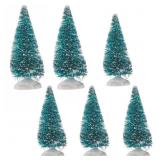 New Christmas Mini Tree Décor, 6ct, Assorted