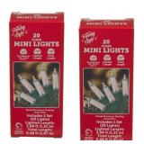 New 20 Clear Christmas Mini Lights 2pks