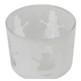 New 4x3 Christmas Snowman Candle Holder - Festive