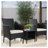 New 3PC Patio Outdoor Chairs, Table Furniture Set