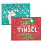 New Christmas Jumbo Glitter Matte Gift Bag Set 2