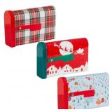 New Christmas Mini Tin Mailbox Set 3