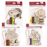 New Peanuts Color-Your-Own Wood Decoration Set 4