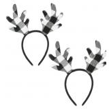 New New Set 4 Check Reindeer Antler Headbands