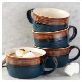 New Set of 4 Oversized Mugs, Stoneware