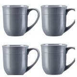 New Set of 4 Stoneware 16.5-oz Gray Mugs