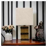 New Table Lamp with Linen Shade, Borden In Brown