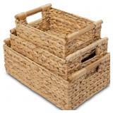 New  Water Hyacinth Rectangular Storage Baskets