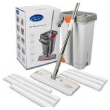 New Flat Mop and Bucket with Wringer Set for Home