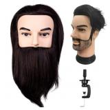 New Human Hair Male Mannequin Head with Beard