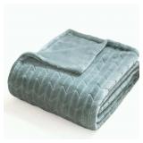 New Polyester Velvet Plush Throw Green River