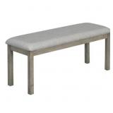 New Upholstered Wooden Bench with Gray Cushion