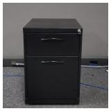 Black Filing Cabinet with Lock and Wheels 22x23"