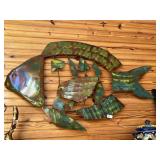 LG. 4ï¿½ x 3ï¿½ METAL FISH ABSTRACT WALL ART