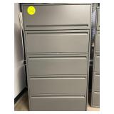 5-drawer lateral metal file, gray