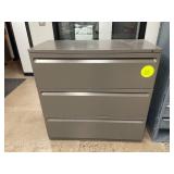 3-drawer lateral metal file, brown/taupe