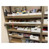 (5) shelving racks, no contents, shelves only.