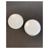 Large White Button Clip Earrings