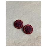 Red & Pink Button Clip Earrings