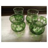 Four Green Vases