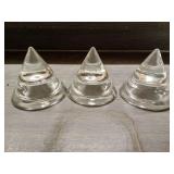 Three Cone Paperweights