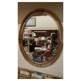 Oval Gold Framed Mirror