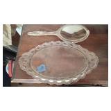 Oval tray and mirror