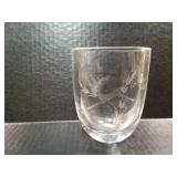 Beautiful etched glass clear vase