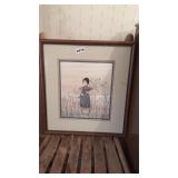 Signed Framed Girl Picture