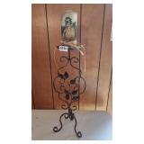 Rooster Candle on Metal Floor Stand