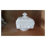 Milk Glass covered Dish