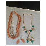 2 Necklaces and Pairs of Earrings