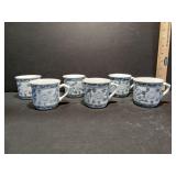 6- Pier 1 Blue and White Tea Cups