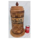 Hawaiian artist hand turned prayer wheel 10x18