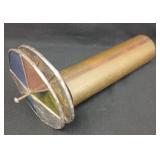 Vintage Brass & stained glass kaleidoscope 9.5"