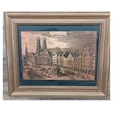 Munich market 1640 copper etching 17.5 x 15"