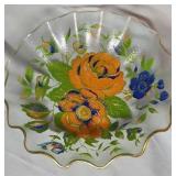 Vintage Hand painted fruit bowl 10"