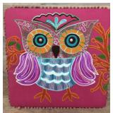 Pier 1 fabric owl wall art 16x16"