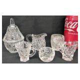 (6) Small cut glass bowls & pitchers 1-4"