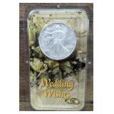 American Eagle 99.9% silver dollar wedding wishes