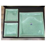 New old stock Japanese ceramic plate set 4 pc