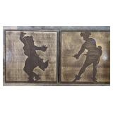 (2)  N8ive Approach wood hula wall decor 12"x12"