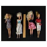 4 Vintage 1966 Barbie Dolls Mattel