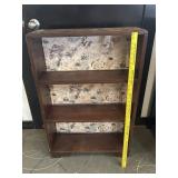 Antique Dark Pine Wood Bookcase