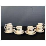 6 Johnson Bros. Brookshires Fowl Cups/Saucers