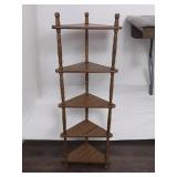 Folk Art Spool 5 Tier Corner Shelf