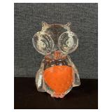 Heavy Glass Owl Paperweight