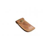 Brown Leather Case for Pocket Knife with Embossed