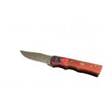 Premium Wooden Handle Utility Knife with Red and B